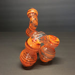 Twisted Triple Chamber Bubbler Orange Stripes & Swirls