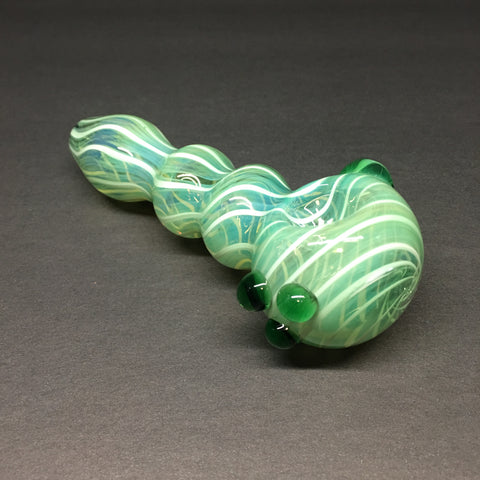 Green Waves Bowl With Marbles