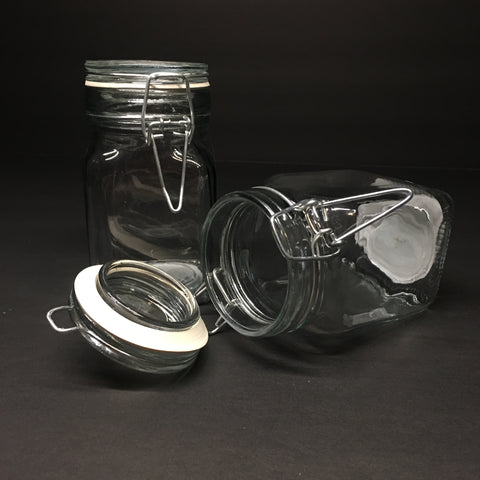 Large Square Glass Jar for 1/2 oz